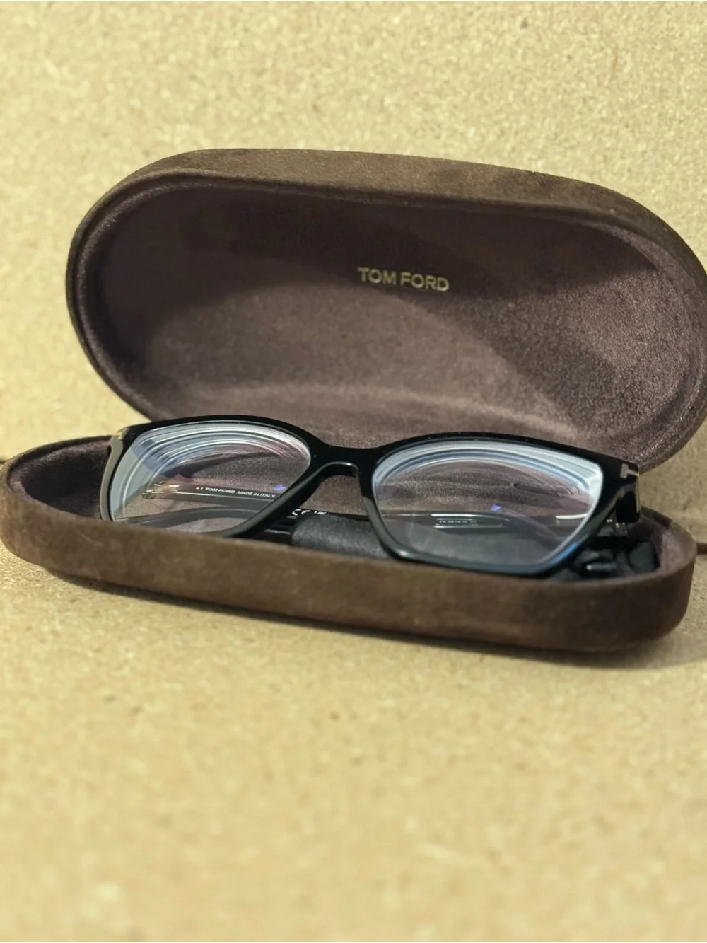 Tom Ford Black Oversized Square Optical Glasses